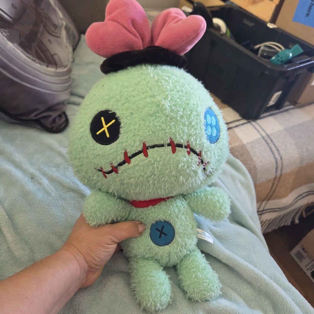 Tokyo Disney Resort Scrump Plush Lilo & Stitch Mint Green Pink Bow Japan
